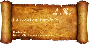 Lenkovics Marót névjegykártya